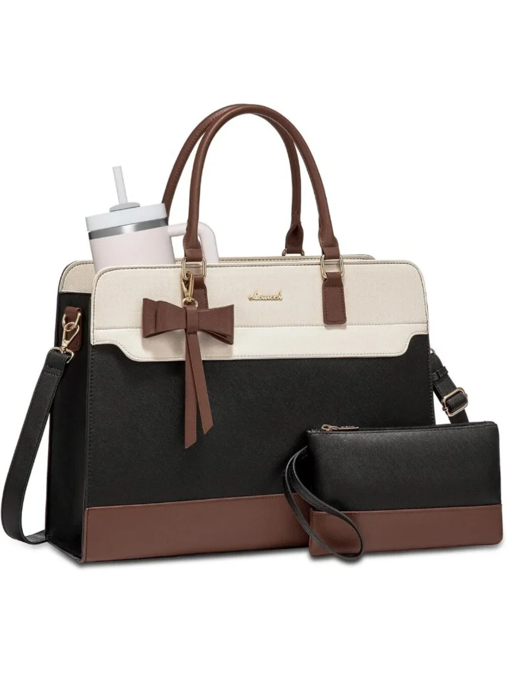 Stylish Waterproof Laptop Tote Bag for Women | Large Leather Work Handbag